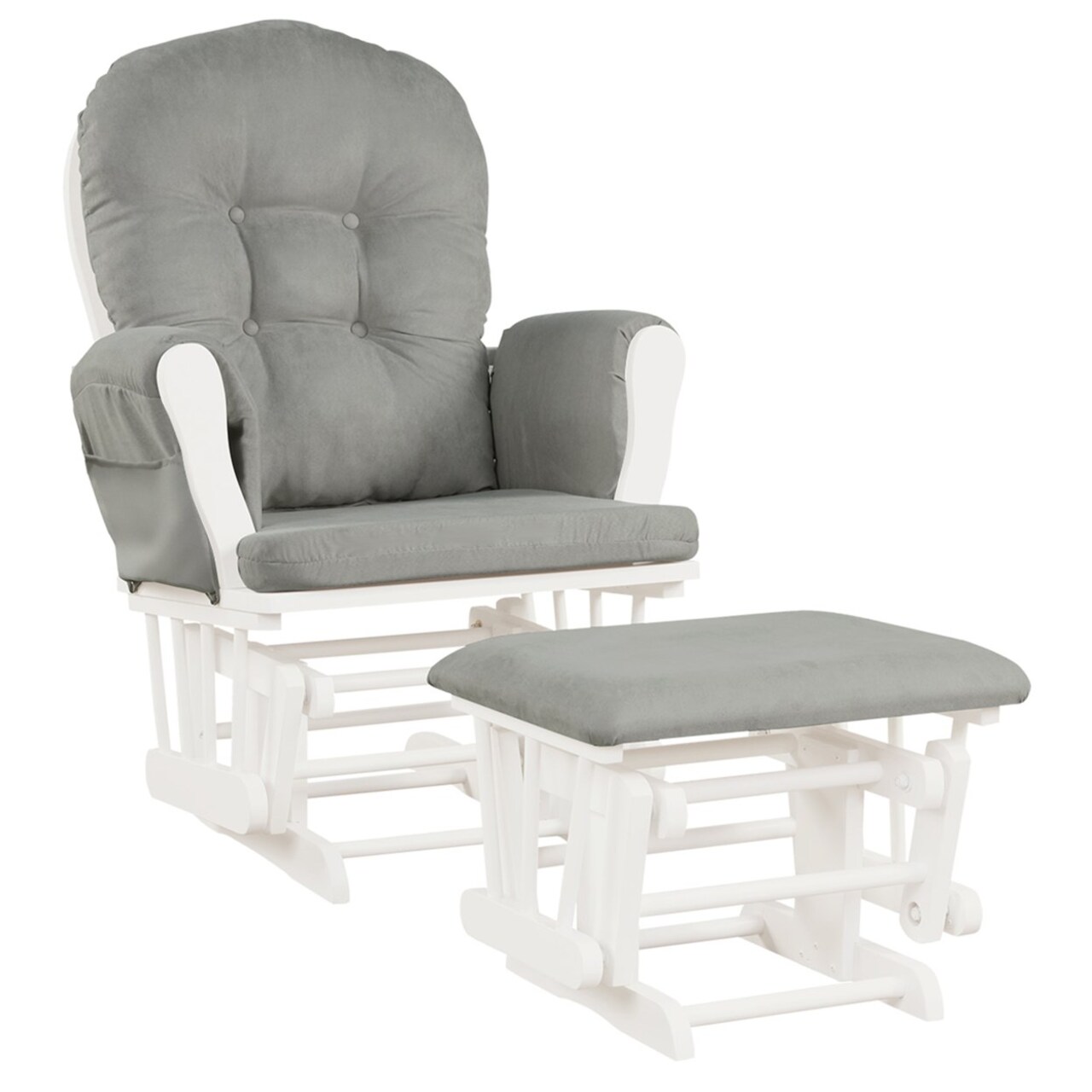 Gymax Baby Nursery Relax Rocker Rocking Chair Glider Ottoman Set